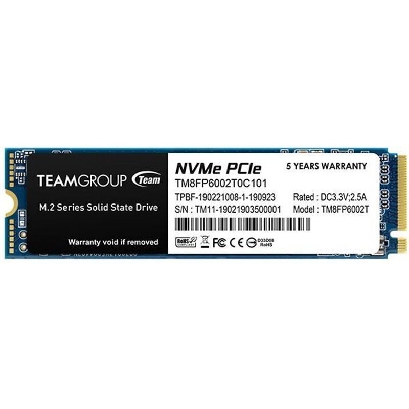 Купить ᐈ Кривой Рог ᐈ Низкая цена ᐈ Накопитель SSD 2TB Team MP33 M.2 2280 PCIe 3.0 x4 3D TLC (TM8FP6002T0C101)