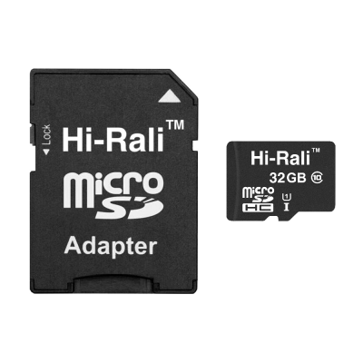 Карта памяти MicroSDHC 32GB UHS-I Class 10 Hi-Rali + SD-adapter (HI-32GBSD10U1-01)