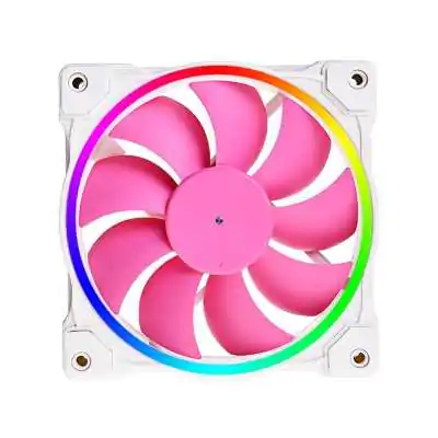 Купить ᐈ Кривой Рог ᐈ Низкая цена ᐈ Вентилятор ID-Cooling ZF-12025-PINK ARGB (Single Pack), 120x120x25мм, 4-pin PWM, белый с роз