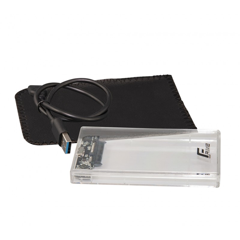 Купить ᐈ Кривой Рог ᐈ Низкая цена ᐈ Внешний карман Frime SATA HDD/SSD 2.5", USB 3.0, Plastic, Clear (FHE80.25U30)