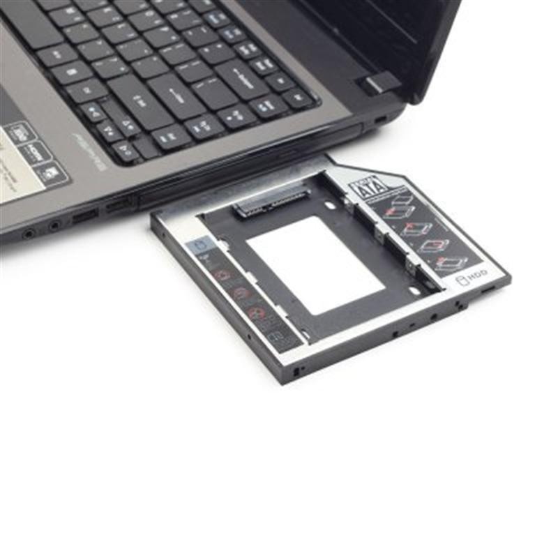 Купить ᐈ Кривой Рог ᐈ Низкая цена ᐈ Адаптер HDD 2.5" для ноутбука в отсек CD-ROM Gembird MF-95-02 (12.7 мм)