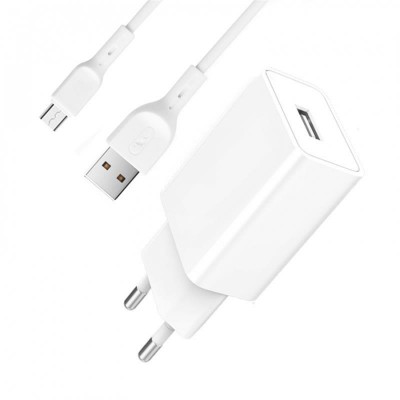 Зарядное устройство SkyDolphin SC36V (1USB, 2.4A) White (SDMZP-000118) + кабель microUSB