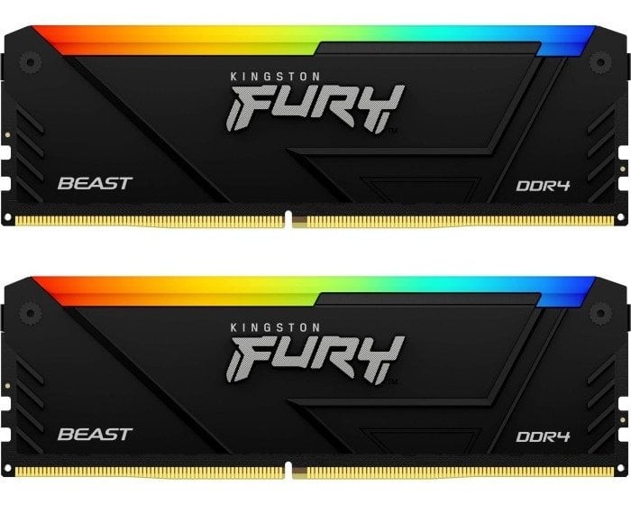 Купить ᐈ Кривой Рог ᐈ Низкая цена ᐈ Модуль памяти DDR4 2x32GB/3200 Kingston Fury Beast RGB (KF432C16BB2AK2/64)