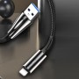 Кабель ColorWay USB - Lightning (M/M), 2.4 А, Zinc Alloy + Led, 1 м, Black (CW-CBUL035-BK)