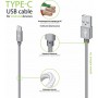 Кабель Intaleo CBGNYT1 USB - USB Type-C (M/M), 1 м, Grey (1283126489136)