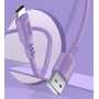 Кабель ColorWay USB - USB Type-C (M/M), soft silicone, 2.4 А, 1 м, Purple (CW-CBUC044-PU)