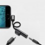 Перехідник SkyDolphin AU03 USB USB-C - Jack 3.5 + USB-C (M/F), Black (ADPT-00027)