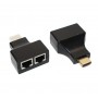 Адаптер Voltronic HDMI - 2хRJ-45 (M/F), Black (YT-SCPE HDMI/2P-30m720P/08516)