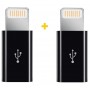 Адаптер XoKo AC-030 micro USB - Lightning (F/M), 2шт., Black (XK-AC030-BK2)