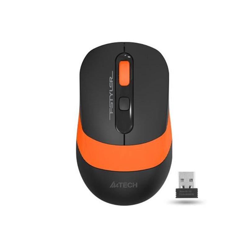 Купить ᐈ Кривой Рог ᐈ Низкая цена ᐈ Мышь беспроводная A4Tech FG10 Black/Orange USB