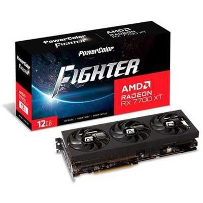 Видеокарта AMD Radeon RX 7700 XT 12GB GDDR6 Fighter PowerColor (RX 7700 XT 12G-F/OC) Купить Кривой Рог