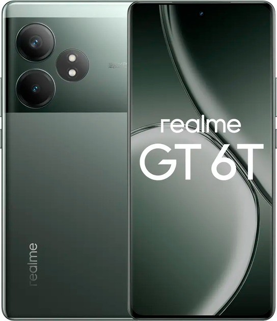 Купить ᐈ Кривой Рог ᐈ Низкая цена ᐈ Смартфон Realme GT 6T 5G (RMX3853) 8/256GB Razor Green; 6.78" (2780х1264) LTPO AMOLED / Qual