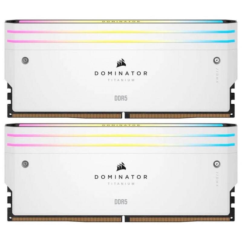 Купить ᐈ Кривой Рог ᐈ Низкая цена ᐈ Модуль памяти DDR5 2x16GB/6000 Corsair Dominator Titanium RGB White (CMP32GX5M2B6000C30W)