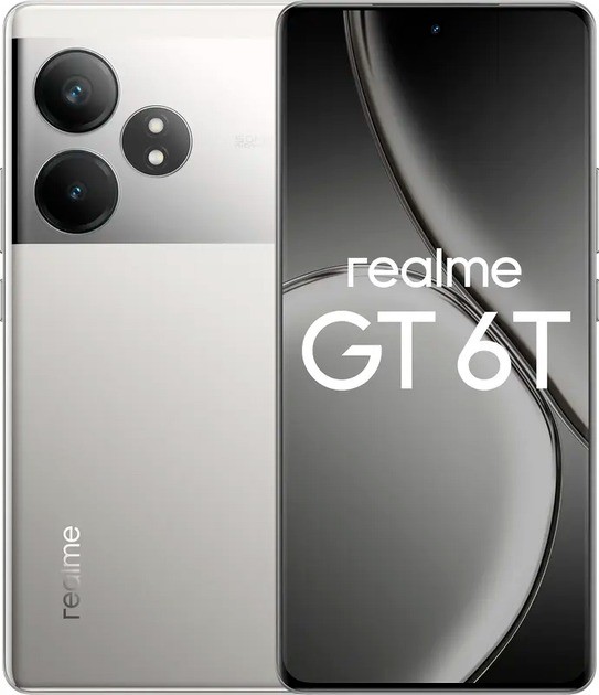 Купить ᐈ Кривой Рог ᐈ Низкая цена ᐈ Смартфон Realme GT 6T 5G (RMX3853) 12/256GB Fluid Silver; 6.78" (2780х1264) LTPO AMOLED / Qu