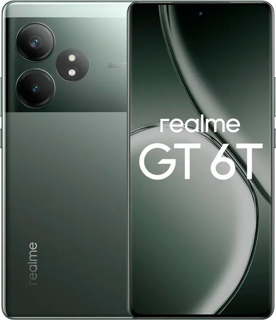 Купить ᐈ Кривой Рог ᐈ Низкая цена ᐈ Смартфон Realme GT 6T 5G (RMX3853) 12/256GB Razor Green; 6.78" (2780х1264) LTPO AMOLED / Qua