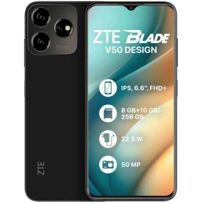 Смартфон ZTE Blade V50 Design 8/256GB Dual Sim Black; 6.6" (2408x1080) IPS / Unisoc T606 / ОЗУ 8 ГБ / 256 ГБ встроенной + microS