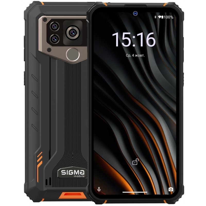 Купить ᐈ Кривой Рог ᐈ Низкая цена ᐈ Смартфон Sigma mobile X-treme PQ55 Dual Sim Black/Orange; 6.53" (1600х720) IPS / MediaTek He