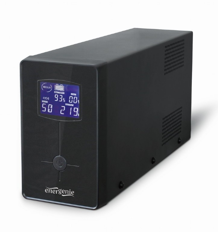 Купить ᐈ Кривой Рог ᐈ Низкая цена ᐈ ИБП EnerGenie EG-UPS-032 850VA, Line Int., AVR, 2xIEC+1xSchuko, USB, LCD, RJ11