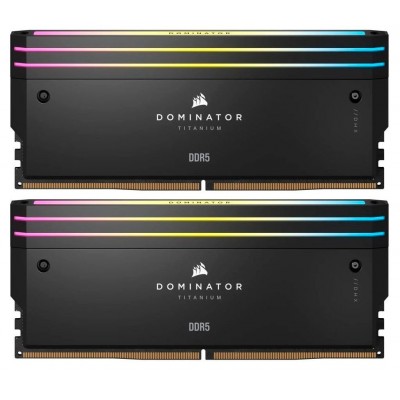 Купить ᐈ Кривой Рог ᐈ Низкая цена ᐈ Модуль памяти DDR5 2x16GB/6000 Corsair Dominator Titanium RGB Black (CMP32GX5M2B6000C30)