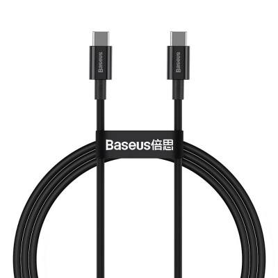 Купити Кабель Baseus Superior Fast Charging USB Type-C - USB Type-C (M/M), 1 м, Black (CATYS-B01)ᐈ Кривий Ріг ᐈ Замовити по низь