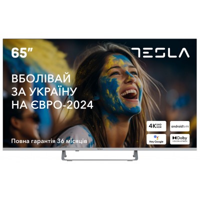 Купить ᐈ Кривой Рог ᐈ Низкая цена ᐈ Телевизор Tesla 65E635SUS/ 65"/ 4K UHD (3840x2160)/ 60 Гц/ со Smart TV/ 2 х 12 Вт/ wi-fi/ bl