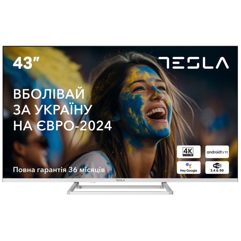 Купить ᐈ Кривой Рог ᐈ Низкая цена ᐈ Телевизор Tesla 43E635SUS/ 43"/ 4K UHD (3840x2160)/ 60 Гц/ со Smart TV/ 2 х 10 Вт/ wi-fi/ bl