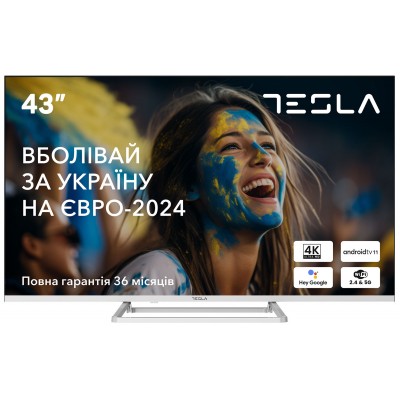 Купить ᐈ Кривой Рог ᐈ Низкая цена ᐈ Телевизор Tesla 43E635SUS/ 43"/ 4K UHD (3840x2160)/ 60 Гц/ со Smart TV/ 2 х 10 Вт/ wi-fi/ bl