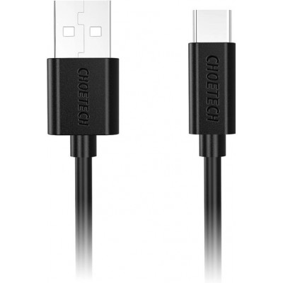 Кабель Choetech USB - USB Type-C (M/M), 3 м, Black (AC0004)