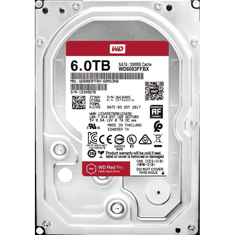 Купить ᐈ Кривой Рог ᐈ Низкая цена ᐈ Накопитель HDD SATA 6.0TB WD Red Pro NAS 7200rpm 256MB (WD6003FFBX)