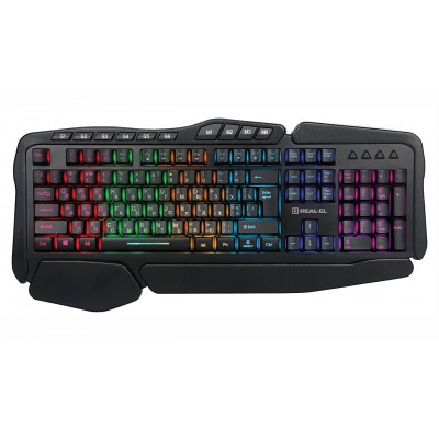 Купить ᐈ Кривой Рог ᐈ Низкая цена ᐈ Клавиатура REAL-EL Gaming 8900 RGB Macro Ukr Black