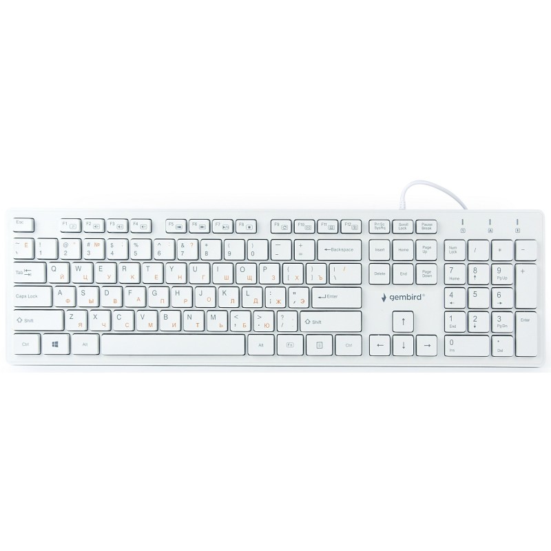 Купить ᐈ Кривой Рог ᐈ Низкая цена ᐈ Клавиатура Gembird KB-MCH-03-W-UA Ukr White