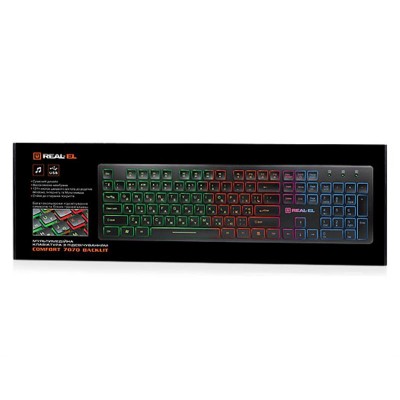 Купить ᐈ Кривой Рог ᐈ Низкая цена ᐈ Клавиатура REAL-EL Comfort 7070 Ukr Black