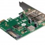 Контроллер Frime NEC720202 (ECF-PCIEtoUSB007.LP) PCI-E-2xUSB3.0+USB3.0 Type-C