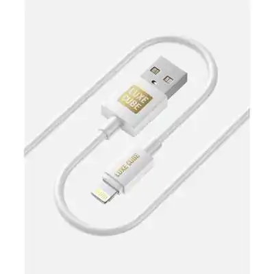 Купить ᐈ Кривой Рог ᐈ Низкая цена ᐈ Кабель Luxe Cube USB-Lightning, 3А, 1м, белый (7775557575228)