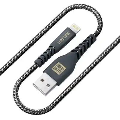 Купить ᐈ Кривой Рог ᐈ Низкая цена ᐈ Кабель Luxe Cube Kevlar USB-Lightning, 1.2м, черный (8886668686440) 
