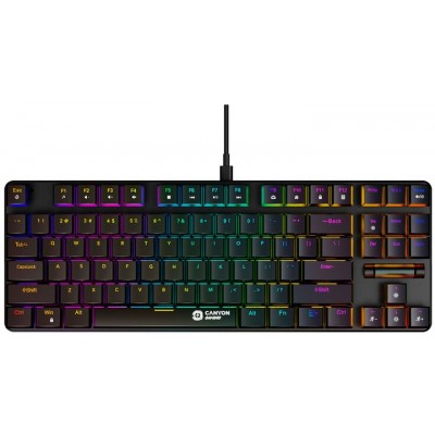 Купить ᐈ Кривой Рог ᐈ Низкая цена ᐈ Клавиатура Canyon Cometstrike GK-50 RGB TKL ENG/UKR USB Black (CND-SKB50-US)