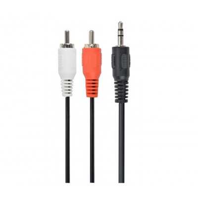 Купить ᐈ Кривой Рог ᐈ Низкая цена ᐈ Аудио-кабель Cablexpert 3.5 мм - 2хRCA (M/M), 2.5 м, Black (CCA-458-2.5M)