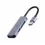 Купить ᐈ Кривой Рог ᐈ Низкая цена ᐈ Концентратор USB Cablexpert 1хUSB3.1, 3хUSB2.0, металл, Grey (UHB-U3P1U2P3-01)