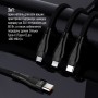 Кабель ColorWay Lightning + micro USB + USB Type-C (M/M), 3.0 А, 1.2 м, Black (CW-CBPDU3060-BK)