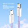 Кабель ColorWay Lightning + USB Type-C (M/M), 3.0 А, 1 м, Purple (CW-CBPDCL061-PU)