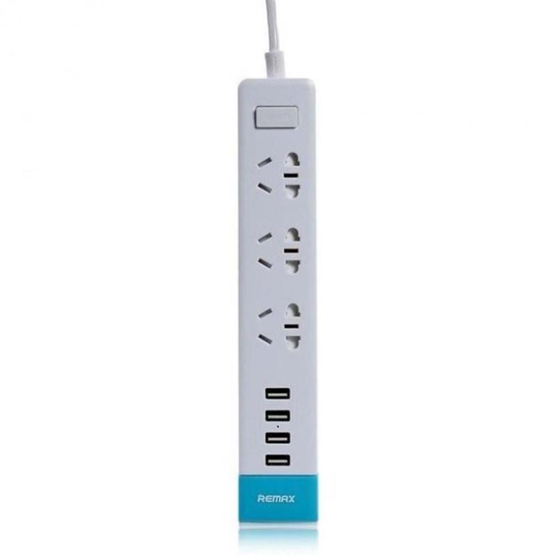 Купить ᐈ Кривой Рог ᐈ Низкая цена ᐈ Сетевой фильтр Remax RU-S2 Youth 3 розетки, 4 USB, 1.8 м, White (2000700008250)