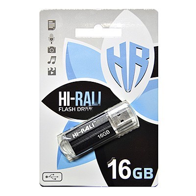 Купить ᐈ Кривой Рог ᐈ Низкая цена ᐈ Флеш-накопитель USB 16GB Hi-Rali Corsair Series Black (HI-16GBCORBK)