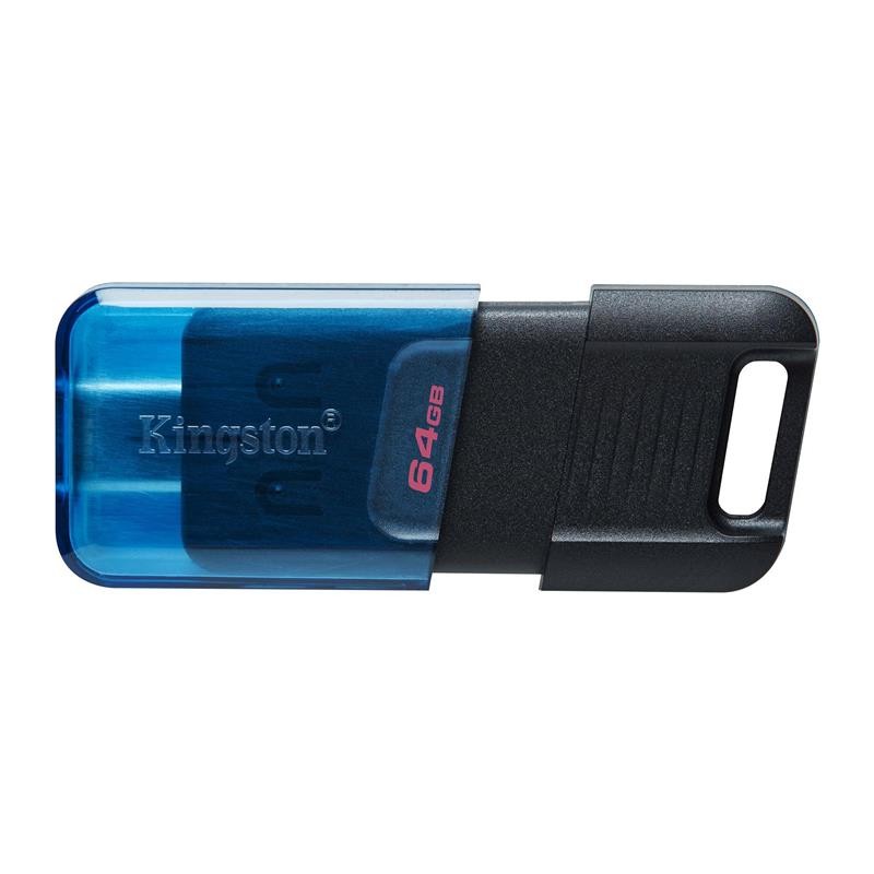 Купить ᐈ Кривой Рог ᐈ Низкая цена ᐈ Флеш-накопитель USB3.2 64GB Type-C Kingston DataTraveler 80 M Blue/Black (DT80M/64GB)