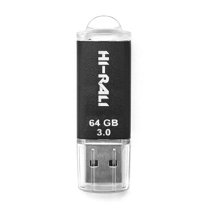 Купить ᐈ Кривой Рог ᐈ Низкая цена ᐈ Флеш-накопитель USB3.0 64GB Hi-Rali Rocket Series Black (HI-64GB3VCBK)