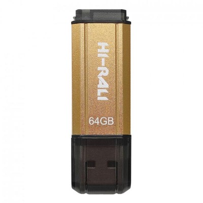 Купить ᐈ Кривой Рог ᐈ Низкая цена ᐈ Флеш-накопитель USB 64GB Hi-Rali Stark Series Gold (HI-64GBSTGD)