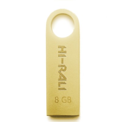 Купить ᐈ Кривой Рог ᐈ Низкая цена ᐈ Флеш-накопитель USB 8GB Hi-Rali Shuttle Series Gold (HI-8GBSHGD)
