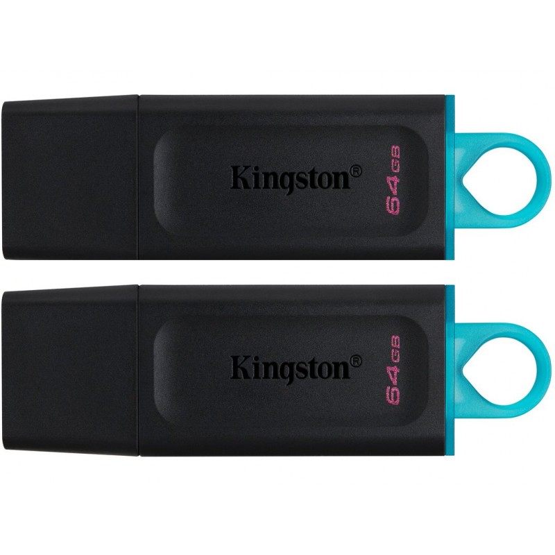 Купить ᐈ Кривой Рог ᐈ Низкая цена ᐈ Флеш-накопитель USB3.2 64GB Kingston DataTraveler Exodia Black/Blue 2 Pieces (DTX/64GB-2P)