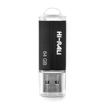 Купить ᐈ Кривой Рог ᐈ Низкая цена ᐈ Флеш-накопитель USB 64GB Hi-Rali Corsair Series Black (HI-64GBCORBK)