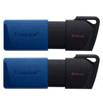 Купить ᐈ Кривой Рог ᐈ Низкая цена ᐈ Флеш-накопитель USB3.2 2x64GB Kingston DataTraveler Exodia M Black/Blue (DTXM/64GB-2P)