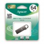 Купить ᐈ Кривой Рог ᐈ Низкая цена ᐈ Флеш-накопитель USB3.1 64GB Apacer AH15A Black (AP64GAH15AA-1)